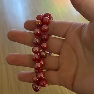 Elegant Red Beaded Bracelet